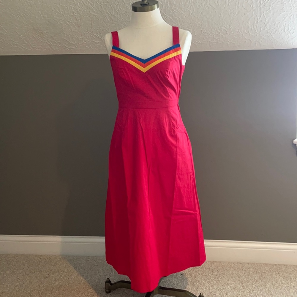 NEW!!!- ModCloth red cotton spring / summer sleeveless dress size 2